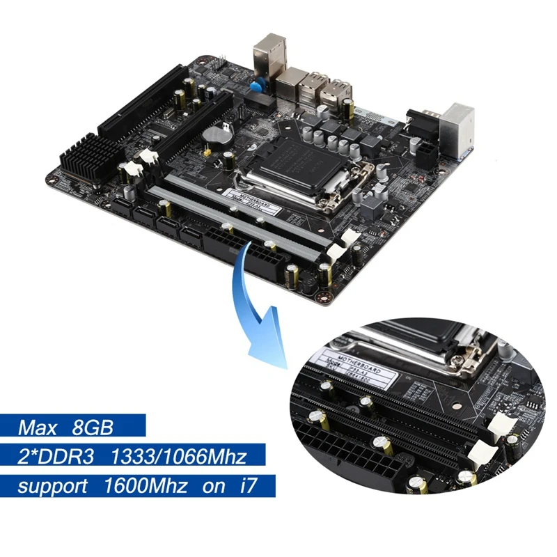 P 57 Pm 55 P55 материнская плата настольная Lga1156 Макс 8 ГБ 2 x Ddr3 1333/1066 МГц Usb2.0 | Компьютеры