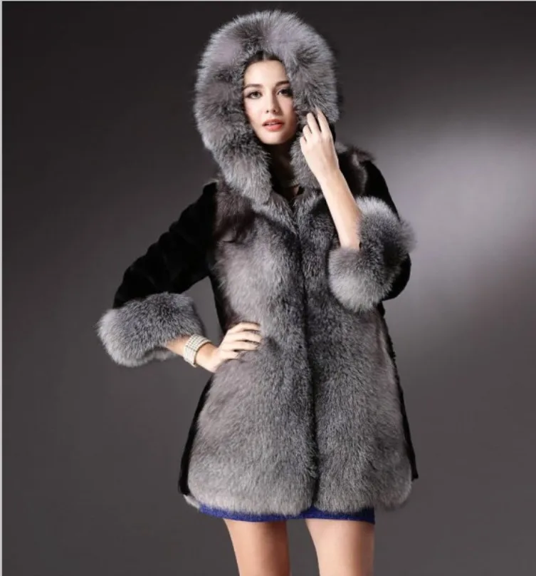 S-3XL Mink Coats Women 2021 Winter Top Fashion Pink FAUX Fur Coat Elegant Thick Warm Outerwear Fake Fur Woman Jacket