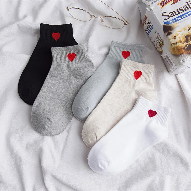 Летние женские хлопковые носки-невидимки 5 пар/лот = 10 шт. спортивные дышащие