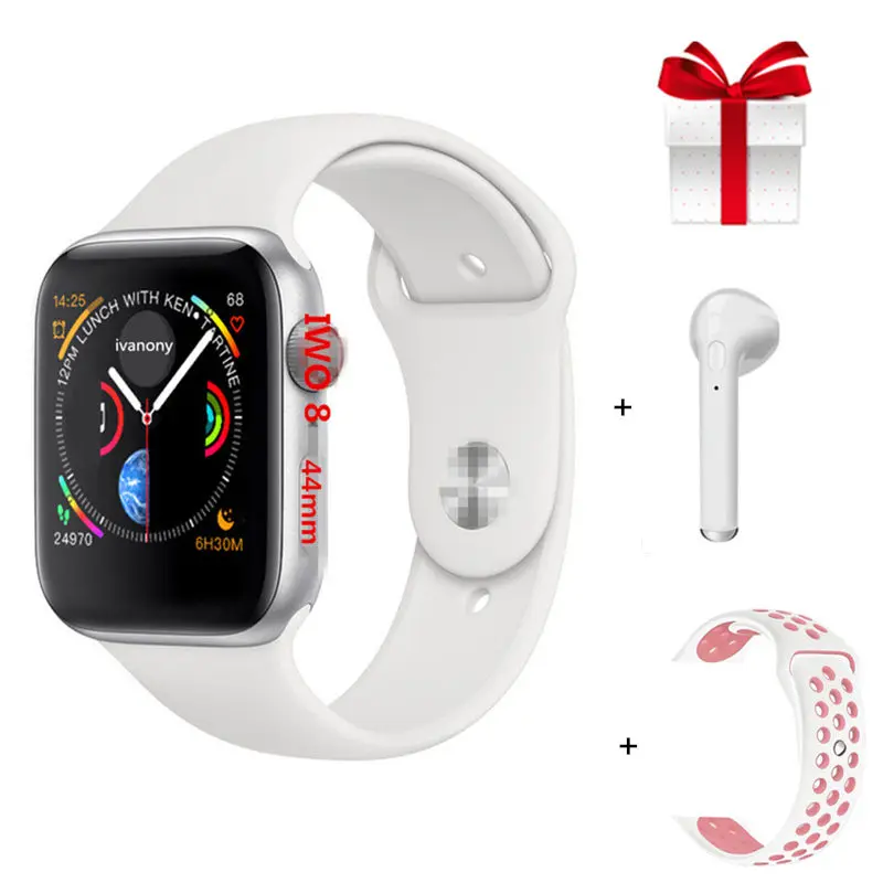 F Bluetooth Смарт Браслет для проверки сердечного ритма 8 1:1 SmartWatch 44 мм чехол для Apple iOS Android телефон сердечного ритма ЭКГ-шагомер PK IWO 6 7 IWO Lite - Цвет: F
