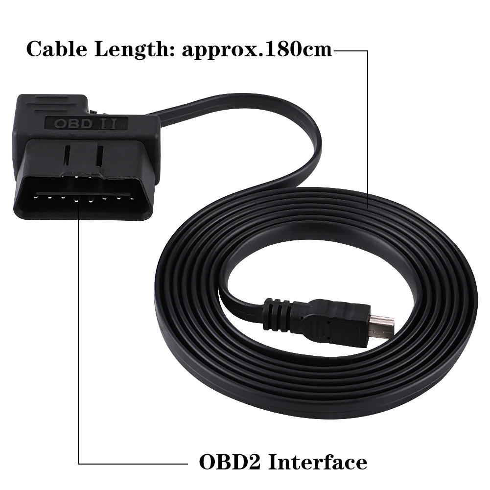 Автомобильный OBD2 EOBD 16pin диагностический OBD II для мини USB кабель удлинитель адаптер
