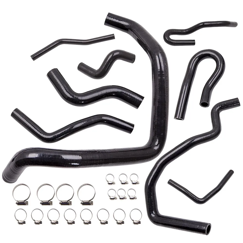

9Pcs Black Heater Hose Pipe Kit For Honda Civic D15 D16 EG EK SOHC 245 PSI
