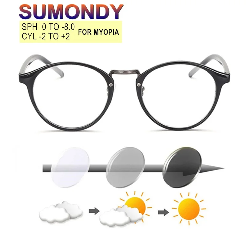 Очки SUMONDY с фотохромными линзами для мужчин и женщин индивидуальные рецептурные