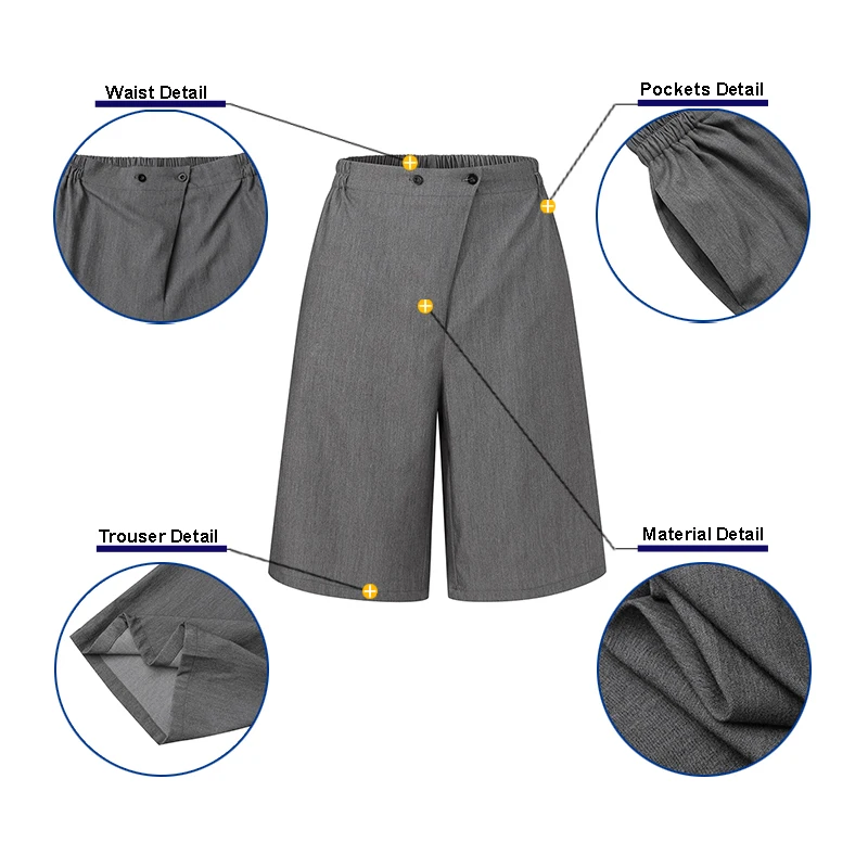 

Plus Size Women's Solid Midi ShortsZANZEA Elegant Summer Shorts Casual Elastic High Waist Trousers Female Button Wide Leg Shorts