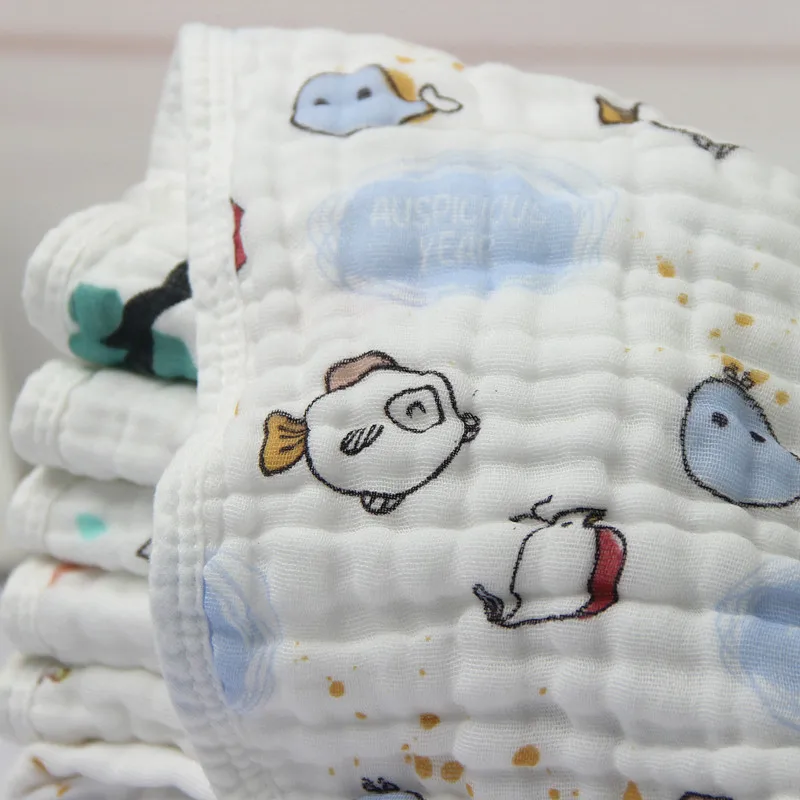 Муслиновый 6-слойный платок с белым краем 30 х30 см 100% хлопок 1 шт. | Мать и ребенок