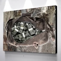 Долларов плакаты Печать Красочные Холст Плакаты художественные настенные картины для комнаты Квадро Холст Искусство деньги настенные картины Прямая