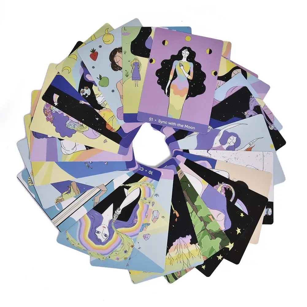 

55Pcs The Sacred Self-Care Oracle Tarot Cards Deck English Tarot Cards Guidance Divination Fortune Board Game Ebook Party Games