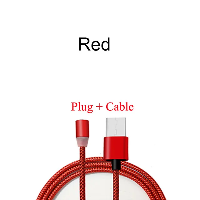 1 м Магнитный кабель 2A Быстрая зарядка для iPhone Micro USB кабель type C светодиодный индикатор зарядное устройство магнит мобильный телефон USB кабель Шнур - Цвет: red