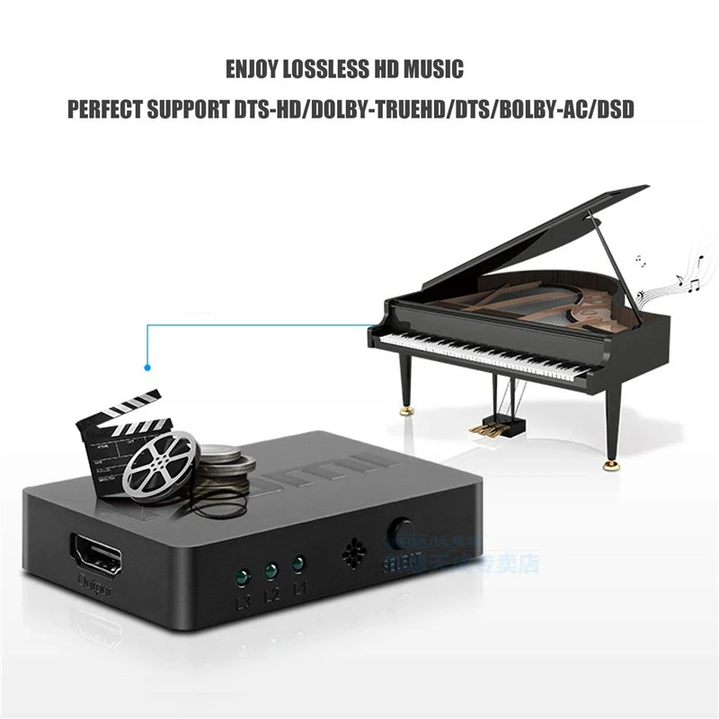 3X1 Hdmi сплиттер 3 порта концентратор коробка Авто переключатель в 1 1080P Hd 4 с пультом