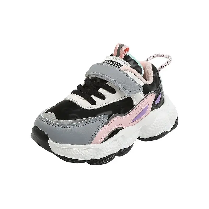 

Детские кожаные кроссовки, Повседневная Удобная обувь на плоской подошве, для мальчиков и девочек, черные, красные цвета