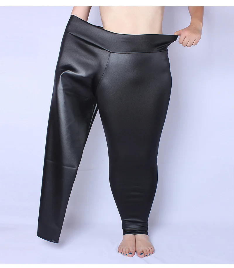 

Ladies High Waist Faux Leather Leggings Plus Size Black Pants Women Stretch Pu Leather Leggins Mujer Casual Long Trousers 5XL