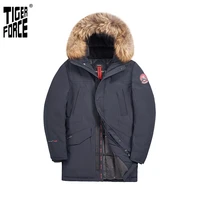 tiger force men winter parkas windproof thicken coat jackets with real fur hood snowjacket outwear alaska winter jacket for men