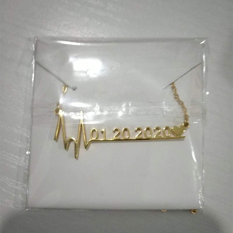 Ожерелье из нержавеющей стали на заказ с датой рождения ребенка индивидуальное