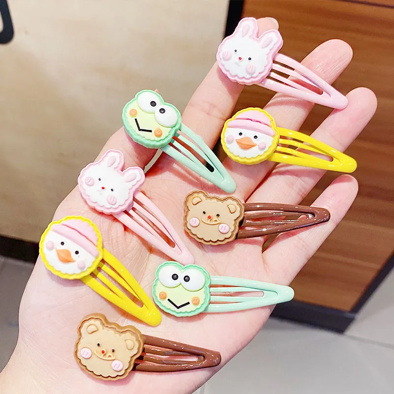 Детские заколки для волос с мультяшным Кроликом медведем лягушкой уткой 2