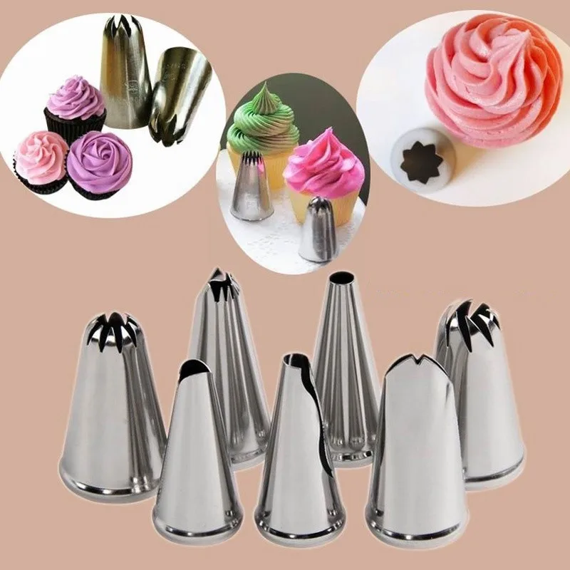 Сопла из нержавеющей стали для украшения торта Кондитерские глазурь цветочные