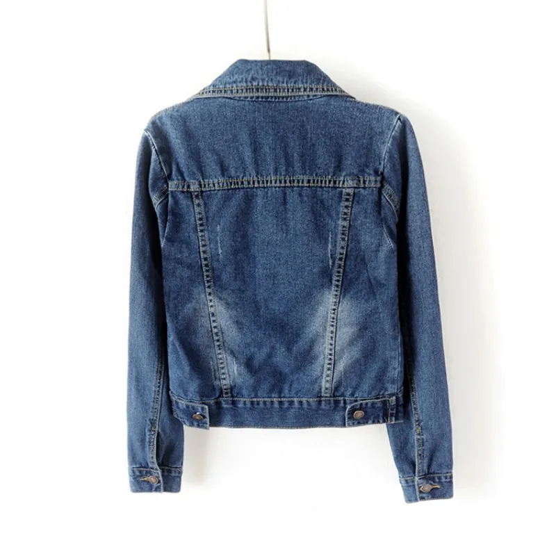Джинсовое короткое пальто для женщин весна 2020 приталенная куртка с длинным