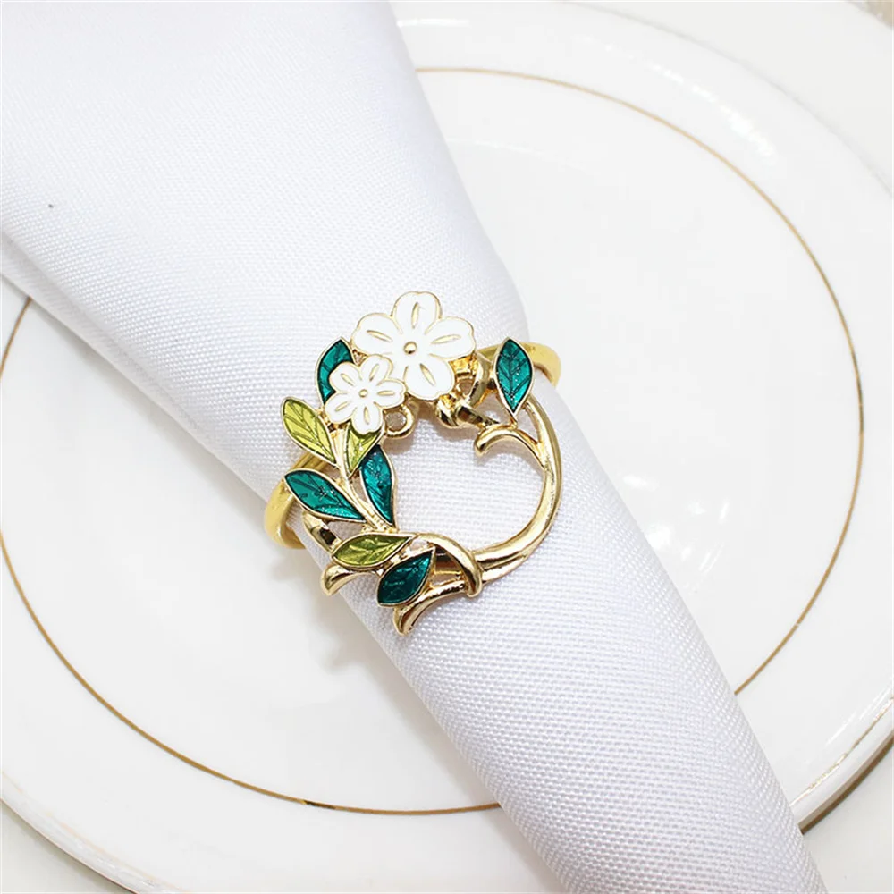 

12PCS/new metal alloy zizi garland napkin ring desktop decoration for wedding hotel family gathering holiday celebration