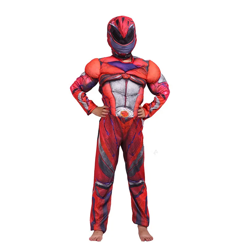 Детские комбинезоны для косплея Red Blue Muscle Ranger с маской онлайн костюмы Brave Warrior