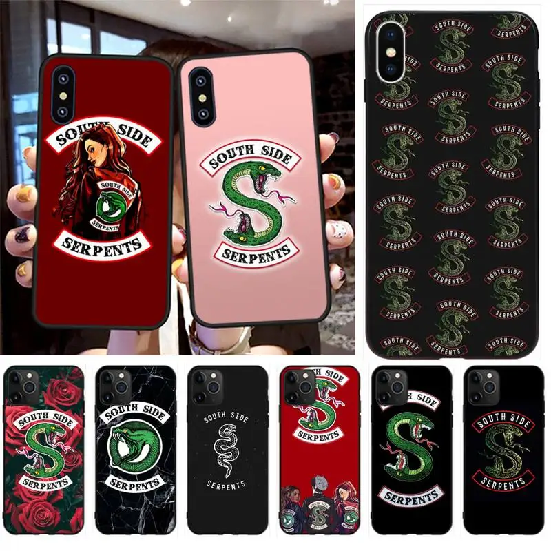Чехол для телефона PENGHUWAN Riverdale South Side Serpents Snake Black iPhone 11 pro XS MAX 8 7 6 6S Plus X 5S SE XR|Бамперы|