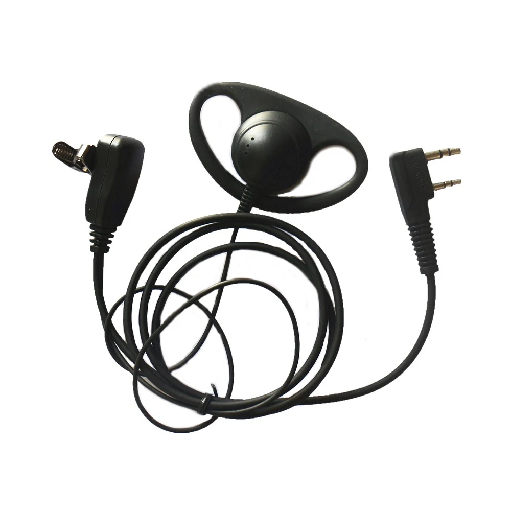 10x D Shape Soft Earpiece Headset Earphone MIC For 2 Pin Portable Radio KENWOOD BAOFENG UV-5R BF-888s Retevis H777 RT22 TYT HYT