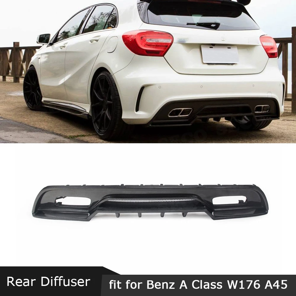 Для Mercedes Benz A Class W176 A250 A260 A45 Sport 2013-2015 задний диффузор для губ из углеродного