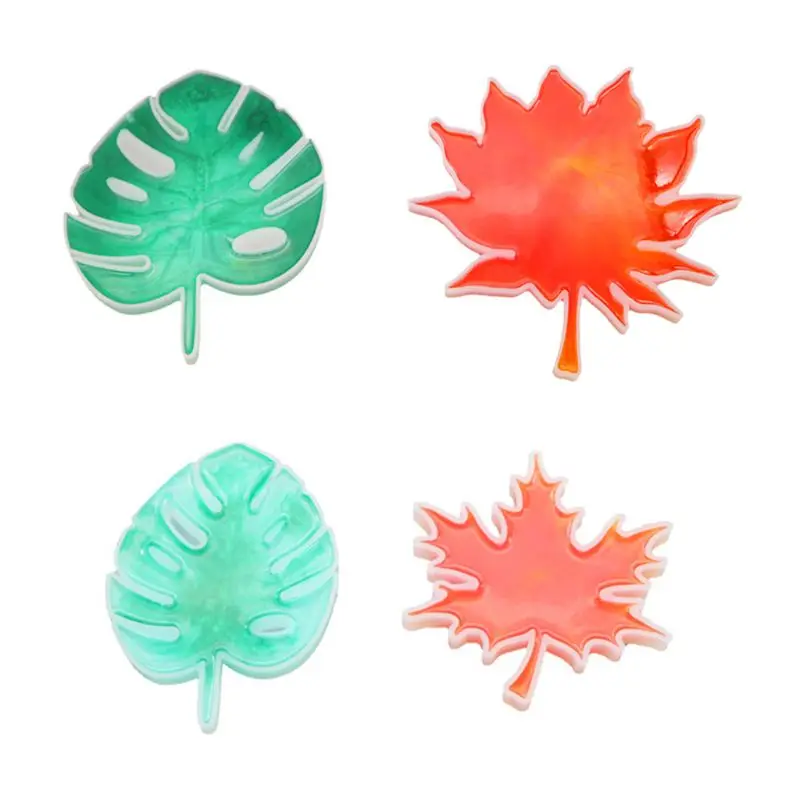 4 Pcs/set Resin Leaves Mould Silicone Coaster Mold Maple Leaf Shape Epoxy Molds