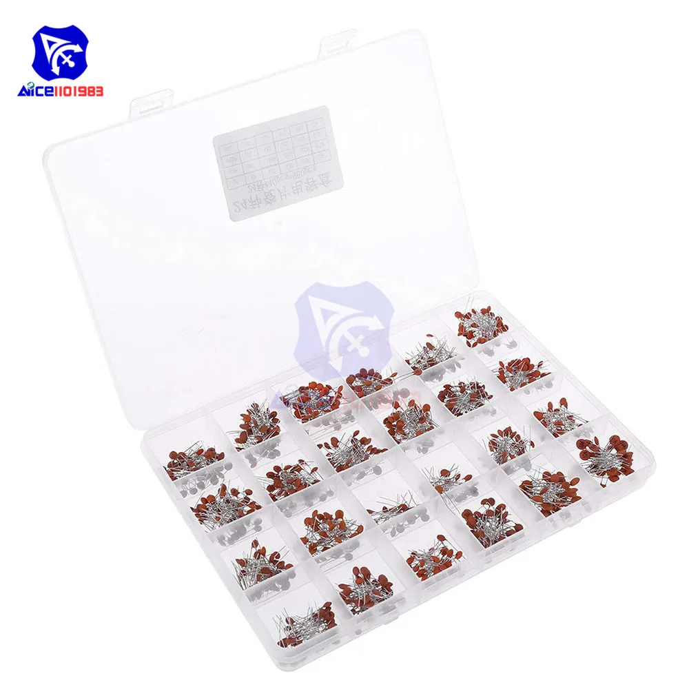 Diymore 960 шт./лот 24 значения керамический конденсатор 50 в 2P 104 емкость Ассорти набор