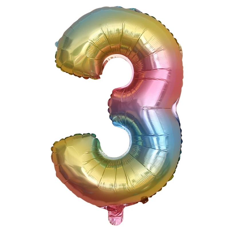 Фольгированные воздушные шары с градиентом 32 дюйма в форме цифр Цифровой шар на