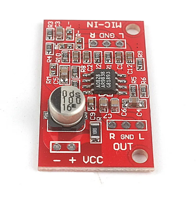 AD828 стерео Динамический микрофон фотосессия DC 3 7 V-15V 12V
