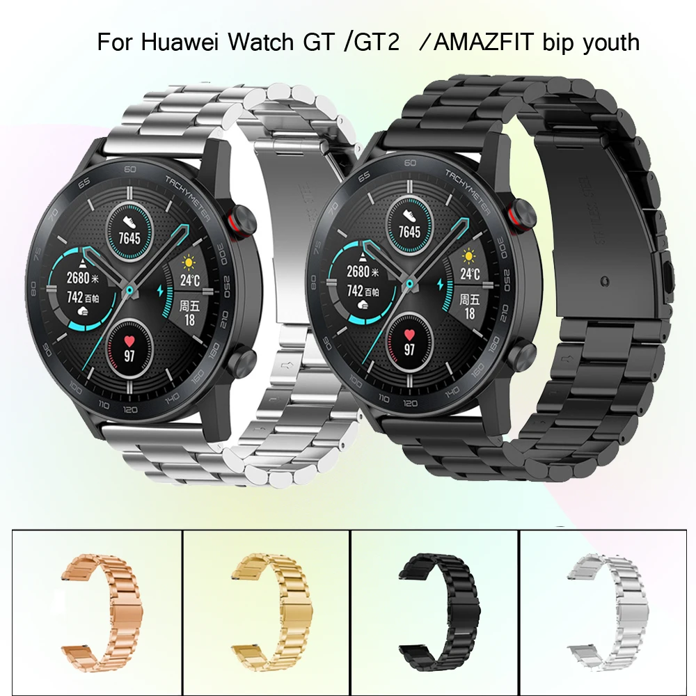 

Original strap For Huawei watch GT GT2 watch band For huawei AMAZFIT bip youth bracelet 20 22mm Stainless steel Belt Wristband