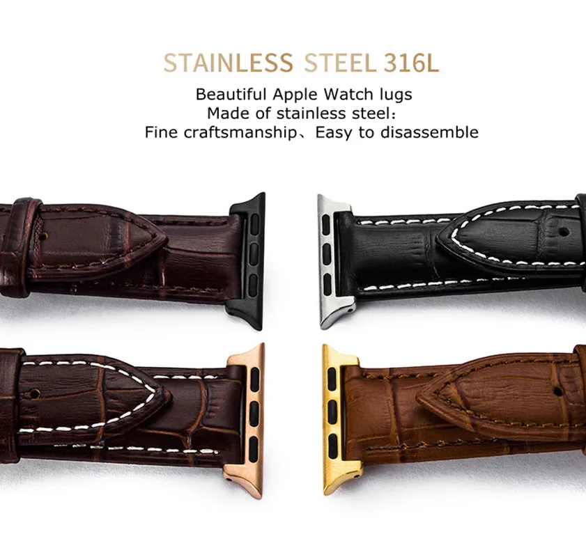 Ремешок из натуральной кожи для Apple Watch band 4 (iwatch 5) 44 мм 40 3 2 1 ремешок наручных часов