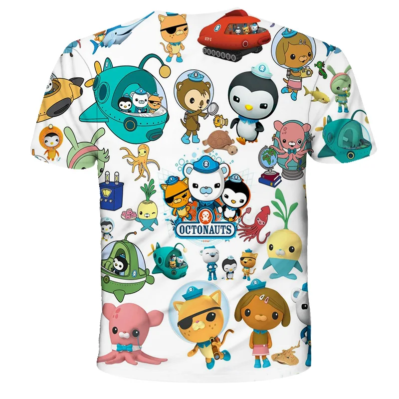 

2021 Summer Boys/Girls 3D Printed Octonauts T-shirt Fashion Short Sleeve O-Neck Hip Hop Casual Anime T-shirt