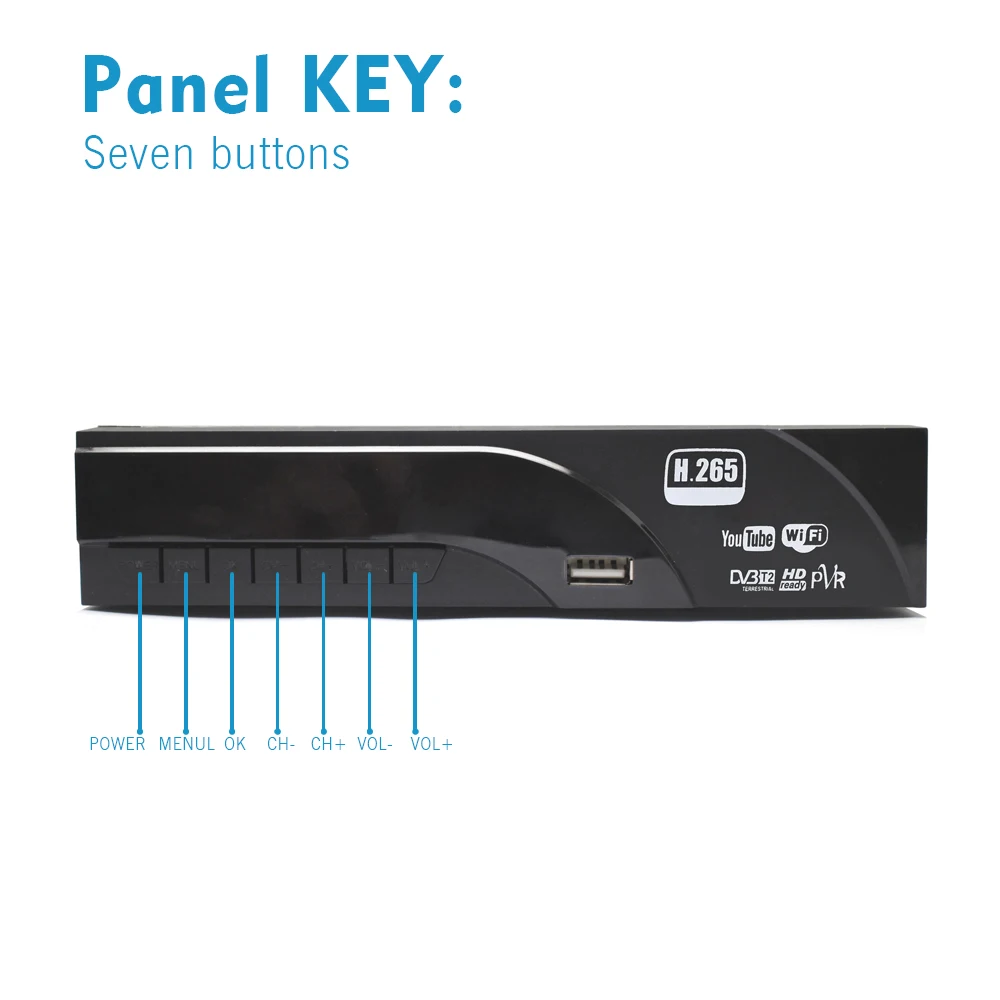 Цифровой ТВ-приемник Vmade DVB-T2 спутниковый H.265/HEVC с ТВ-тюнером поддержка SCART Youtube MPEG-4