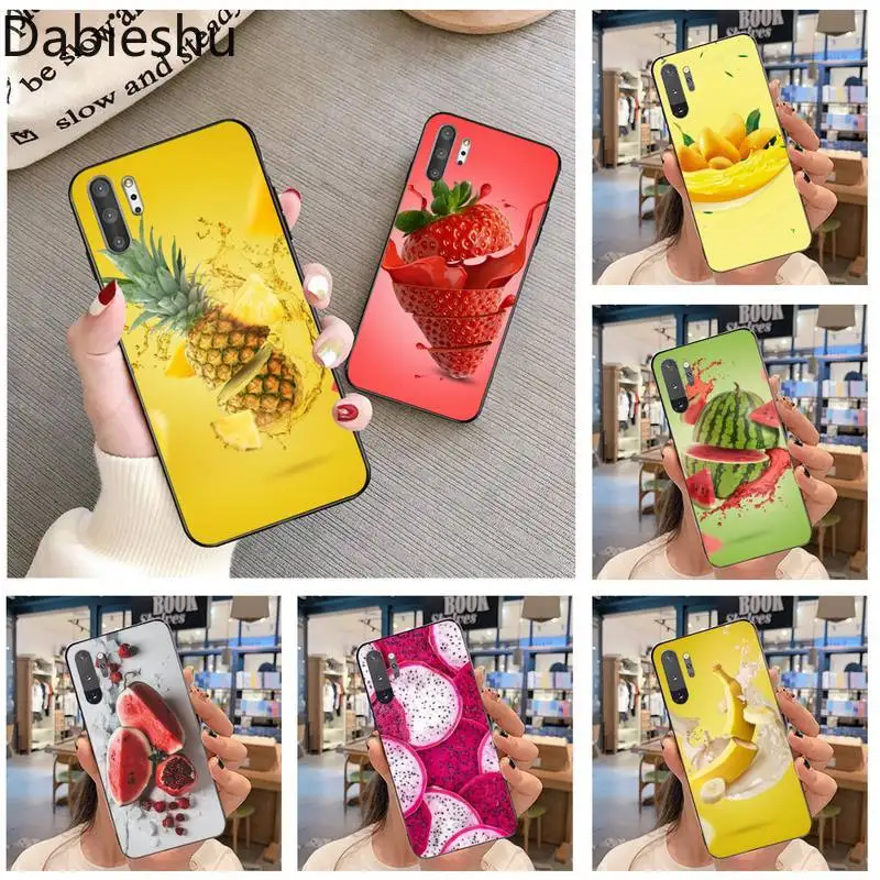 Мягкий чехол для телефона с фруктами яблоком ананасом клубникой манго Samsung Note 7 8 9