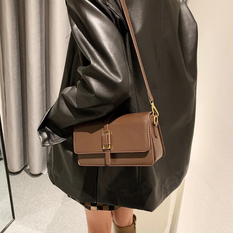 

Solid Vintage Small Bags Leather Bolsos Mujer 2021 Hit Japanese Black Fashion Trendyol Sling Maletines Shoulder Women Winter Sac