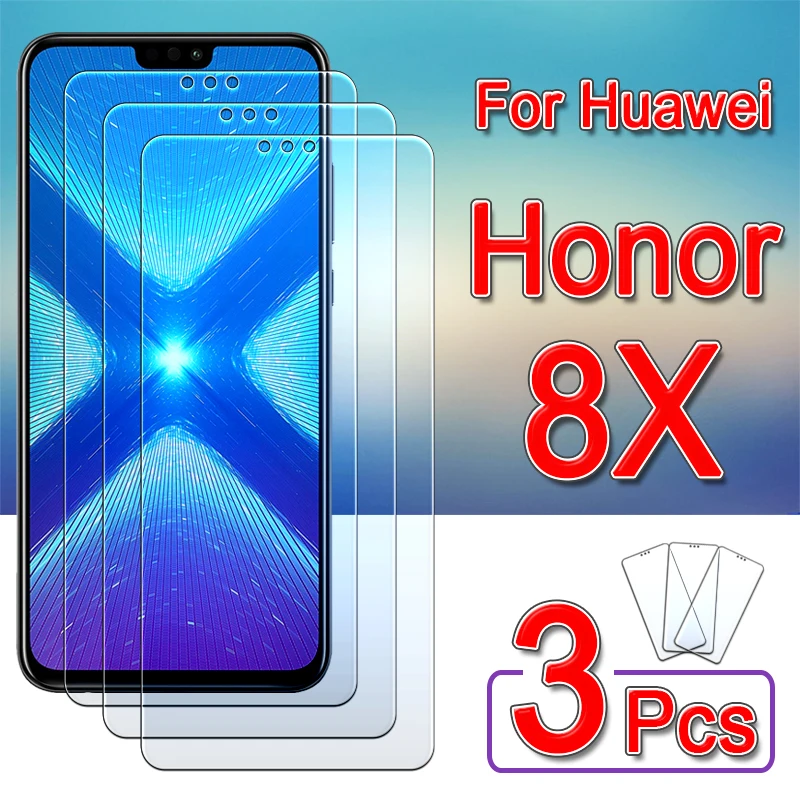 Honor 8x Защитное стекло для huawei 8 x Закаленное Стекло x8 защита экрана honor8x 3 шт. Y5p Y6p Y7p