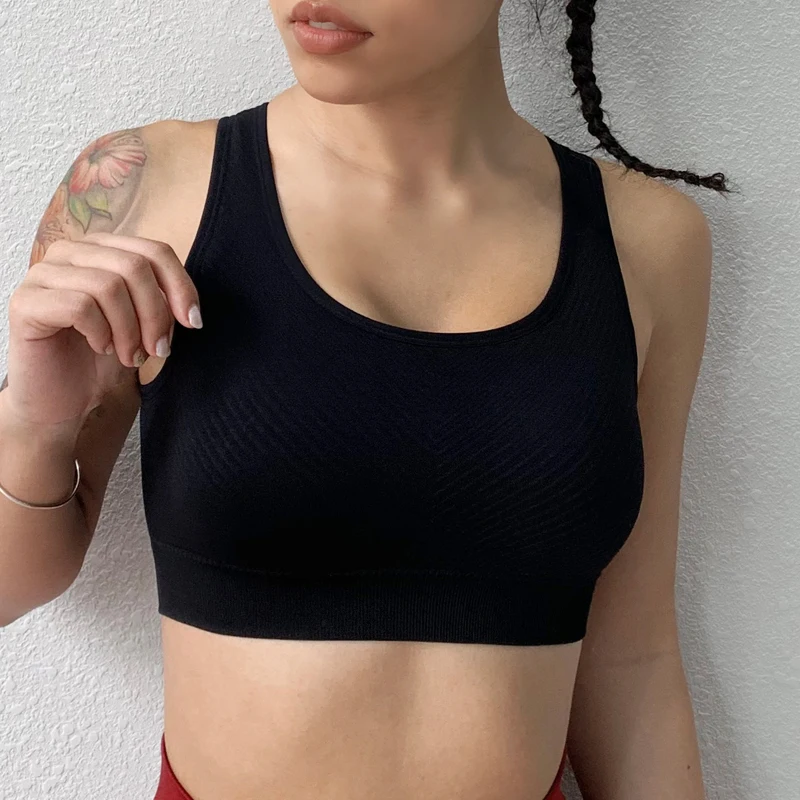 Black BINAND, Женский бесшовный спортивный бюстгальтер для йоги, спортивный бюстгальтер, Быстросохнущий Спортивный укороченный топ с подкладкой, Женский пуш-ап лифчик для фитнеса, Топ - Цвет: Black