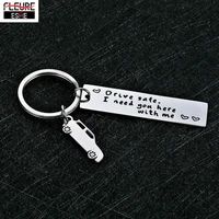 fashion creative gift keychain keyring drive safe i need you here with me for friend couples keychain husband boyfriend gift