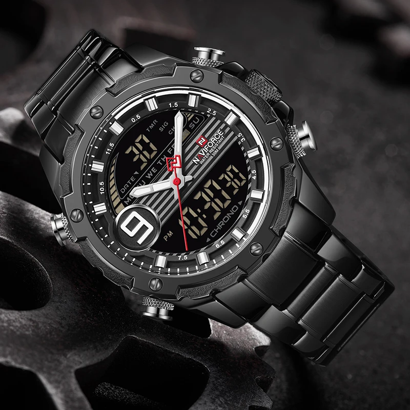 Часы наручные NAVIFORCE Мужские кварцевые роскошные Брендовые спортивные модные