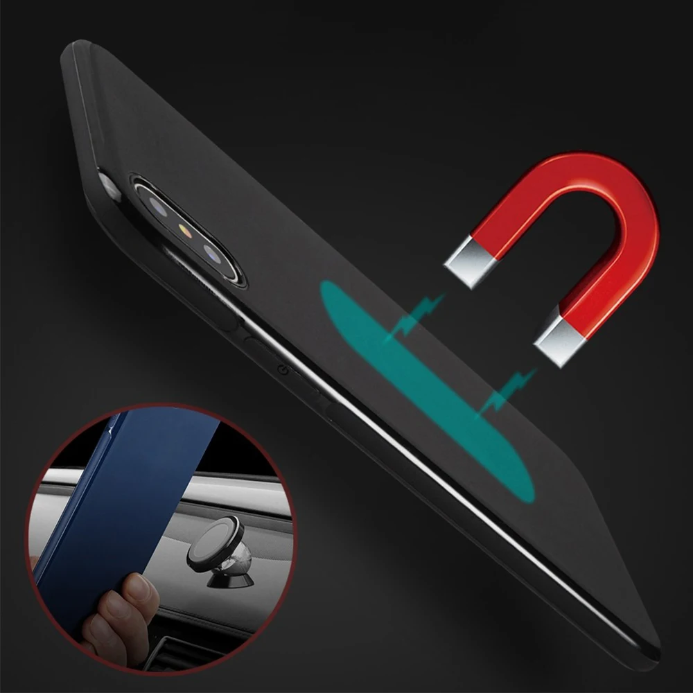 Ультратонкий Магнитный чехол для телефона iPhone Xr Xs Max X 6 6S 7 8 Plus 11 Pro Мягкий