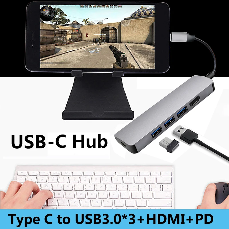 USB Type C адаптер для телефона конвертер OTG Кабель 3 0 порт HDMI игровая мышь клавиатура