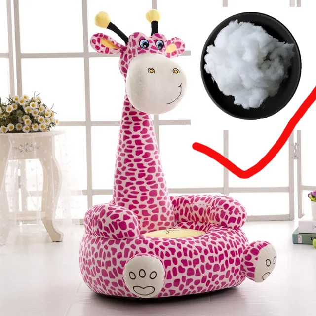 D-Big-With Cotton Мультфильм Детское сиденье диван удобный PP хлопок животных Жираф маленький большой размер детское портативное кресло подарки для детей - Цвет: D-Big-With Cotton