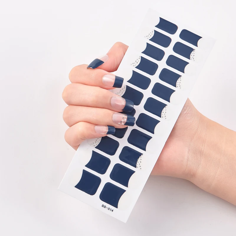 22 кончика/лист сплошного цвета и креативный дизайн ногтей клей для Nailart стикер