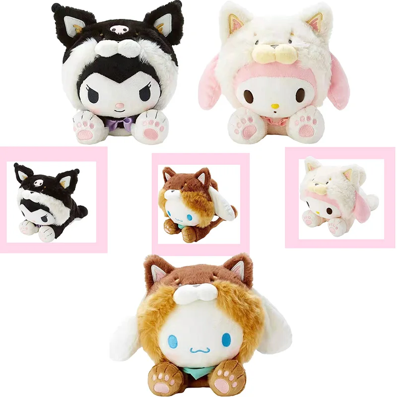 

Cute Sanrio Plush Anime Cartoon Kuromi My Melody Cinnamoroll Shiba Inu Transformation Plush Toys Birthday Gifts For Girls Kids