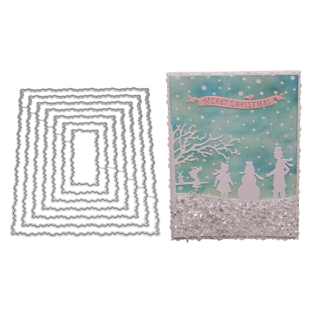 Прямоугольные сшитые рамки металлический трафарет для сделай сам Скрапбукинг