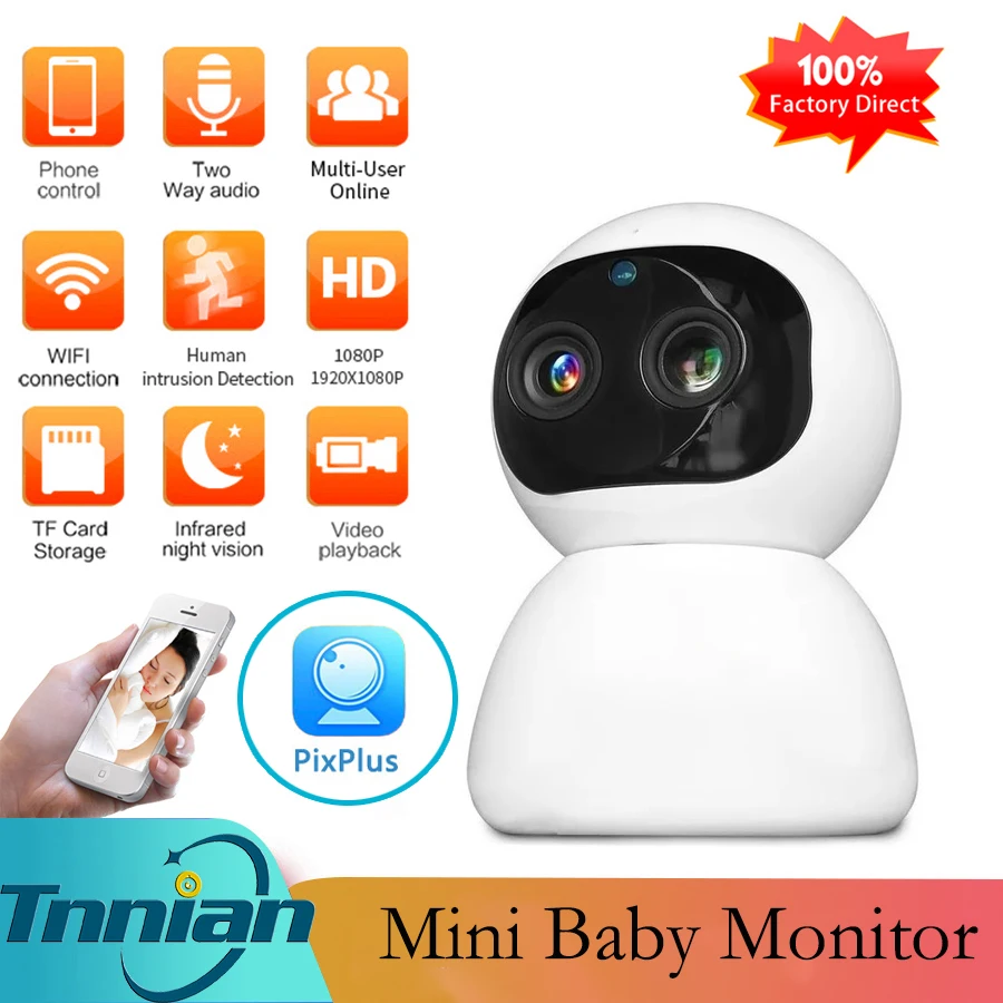 

HD 1080P Dual Lens PTZ Wifi 4X Zoom Camera indoor Auto Tracking Cloud CCTV Home Security IP Camera 3MP Audio Speed Dome Camera