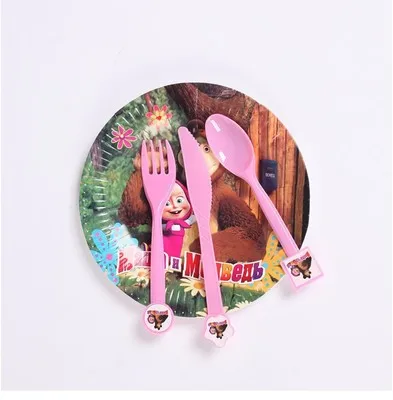 plate 10pcs July Forest прекрасный Ma sa& bear вечерние воздушные шары персонажа из мультфильма Маша Фольга воздушные шары на день рождения вечерние украшения детские игрушки - Цвет: plate 10pcs