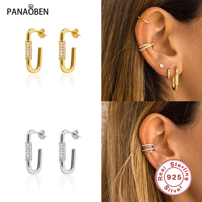 

Женские серьги-гвоздики в форме буквы U из серебра 2021 пробы