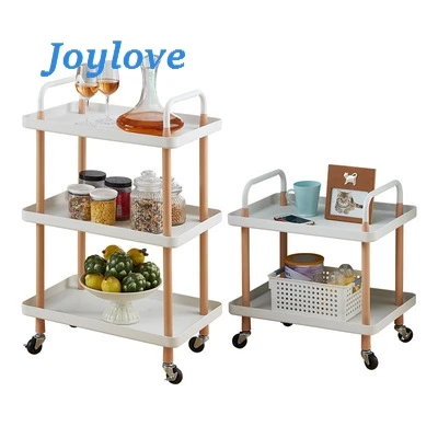 

JOYLOVE Hot Style Nordic Style Table Luxury Mobile Trolley Simple Kitchen Living Room Storage Storage Square Rack 2021