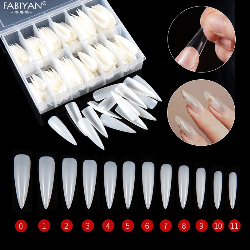 

Натуральные прозрачные искусственные накладные ногти полное покрытие ногти маникюр накладные ногти инструмент для наращивания 240/600 шт 12 р...